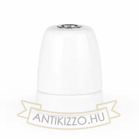 Fehér E27 egyenes porcelán foglalat M10×1 rögzítéssel