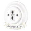 Dupla RJ45 aljzat fehér porcelán kerette