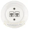Fehér porcelán keretes dupla adatcsatlakozó