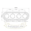Sötétbarna fa keret Ø52 mm belső nyílásokkal