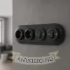 Négyes fekete porcelán keret süllyesztett kapcsolókhoz