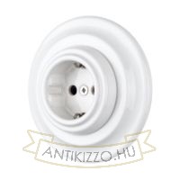 Fehér porcelán konnektor, falba süllyesztett kerettel - BONOLO