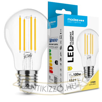 Modee LED Izzó Filament A60 11,2W E27 320° 2700K (1521 lumen) ERP
