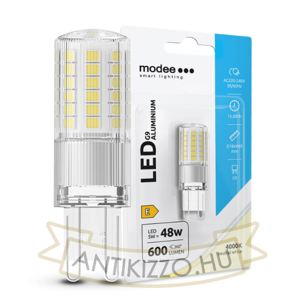 Modee Lighting LED Izzó G9 Aluminium 5W 4000K (600 lumen) ERP B1