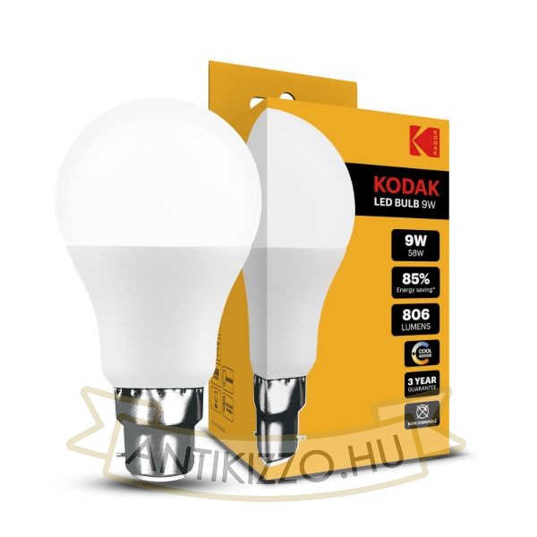 KODAK Max LED Izzó Globe A60 9W B22 270° 4000K (806 lumen)