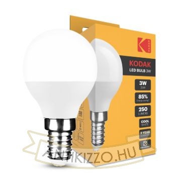 KODAK Max LED Izzó Globe Mini G45 3W E14 270° 4000K (250 lumen)