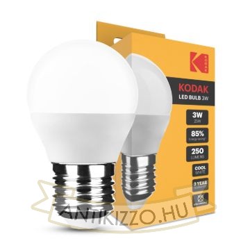 KODAK Max LED Izzó Globe Mini G45 3W E27 270° 4000K (250 lumen)