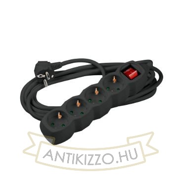 1,5mm2 Elosztó Kapcsolós (Fekete)
