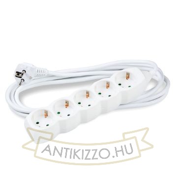 Technik Elosztó 5 utas 3m kábellel 1,5mm2 rézkábel (fehér) 16A