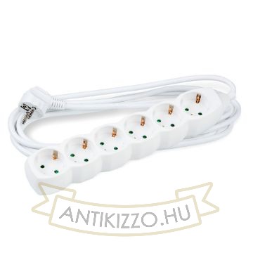 Technik Elosztó 6 utas 3m kábellel 1,5mm2 rézkábel (fehér) 16A