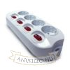 Technik Professional Elosztó 4 utas 1,5m kábel 1,5mm2 rézkábel + 4 kapcsoló 16A