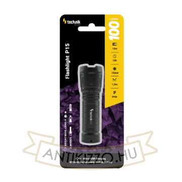 Technik Elemlámpa P15 (akkumulátoros) XPE LED + micro USB (100 lumen)
