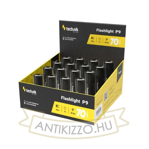 Technik Elemlámpa P9 (3xAAA/nem tartozék) 9LED (70 lumen) 16db/display