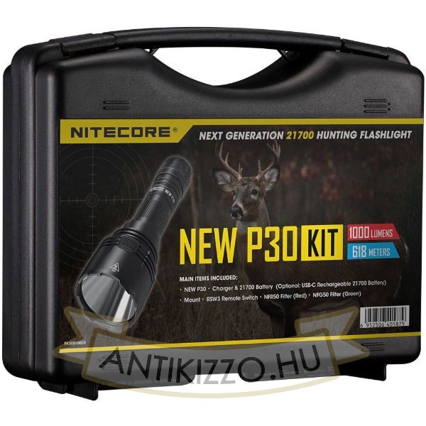Nitecore Vadászlámpa Szett NEW P30 Economic (+1x21700) CREE XP-L HI V3 (1000