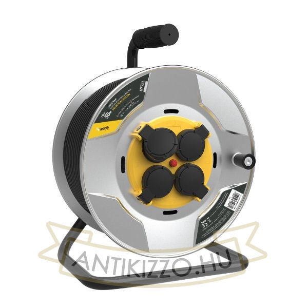 Technik Industrial Kábeldob 4-er 50m 1,5mm2 H07RN-F (IP44) 16A Fémház